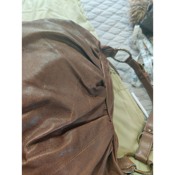 Vtg Juicy Couture Hobo Purse Brown Goatskin Leather - Picture 5 of 16